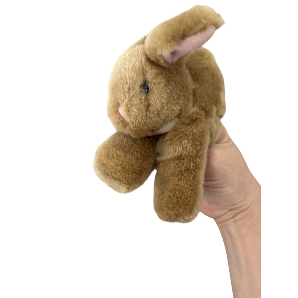 Vintage Bunny Rabbit Two Finger Hand Puppet Beige Cotton Tail Gibson Greetings